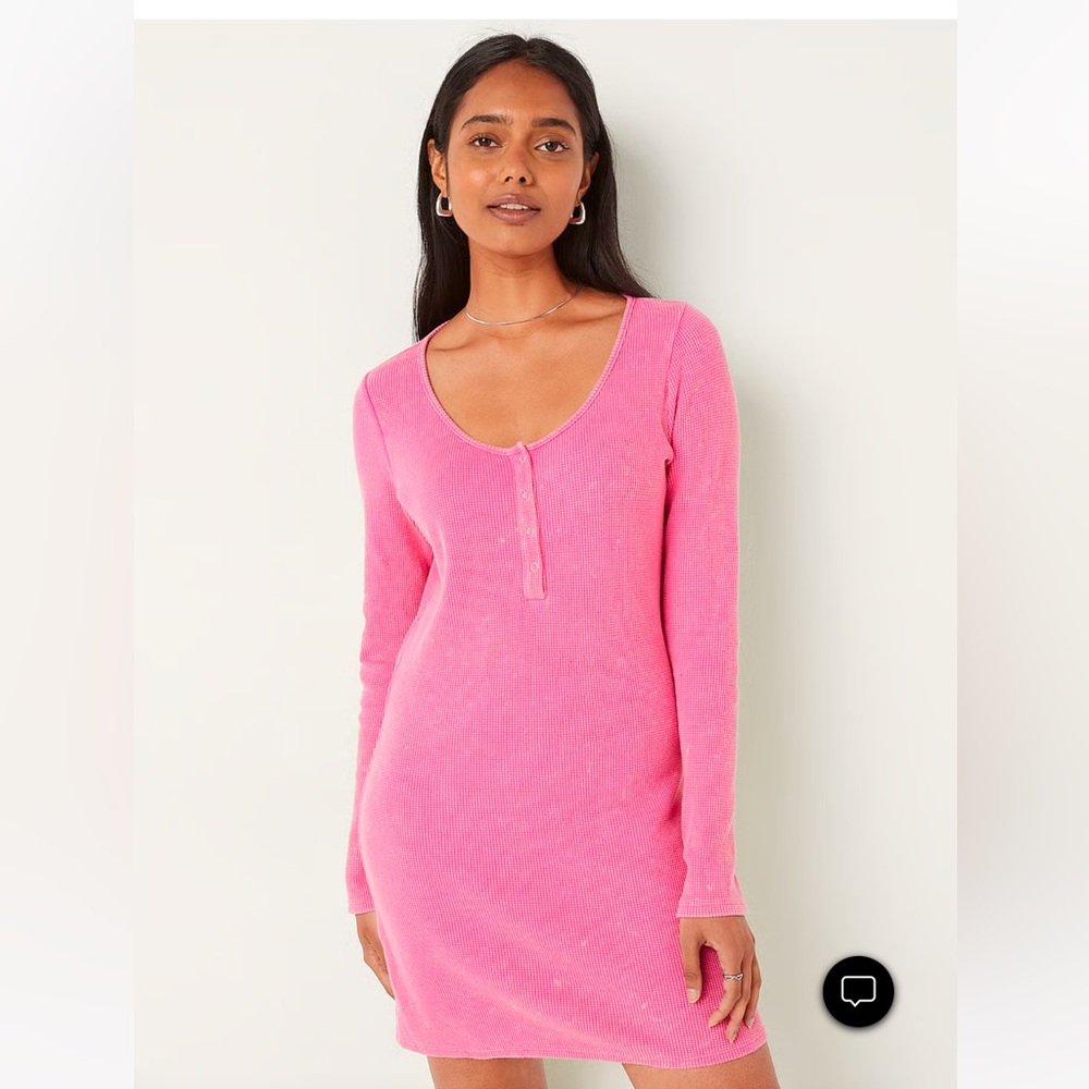 Victoria’s Secret Thermal Long Sleeve Henley Dress BNWT! Size S